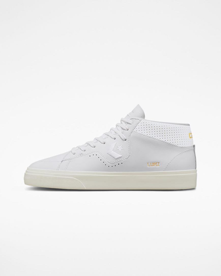 Men's Converse CONS Louie Lopez Pro Mono Leather Skate Shoes White | AU 9C635K
